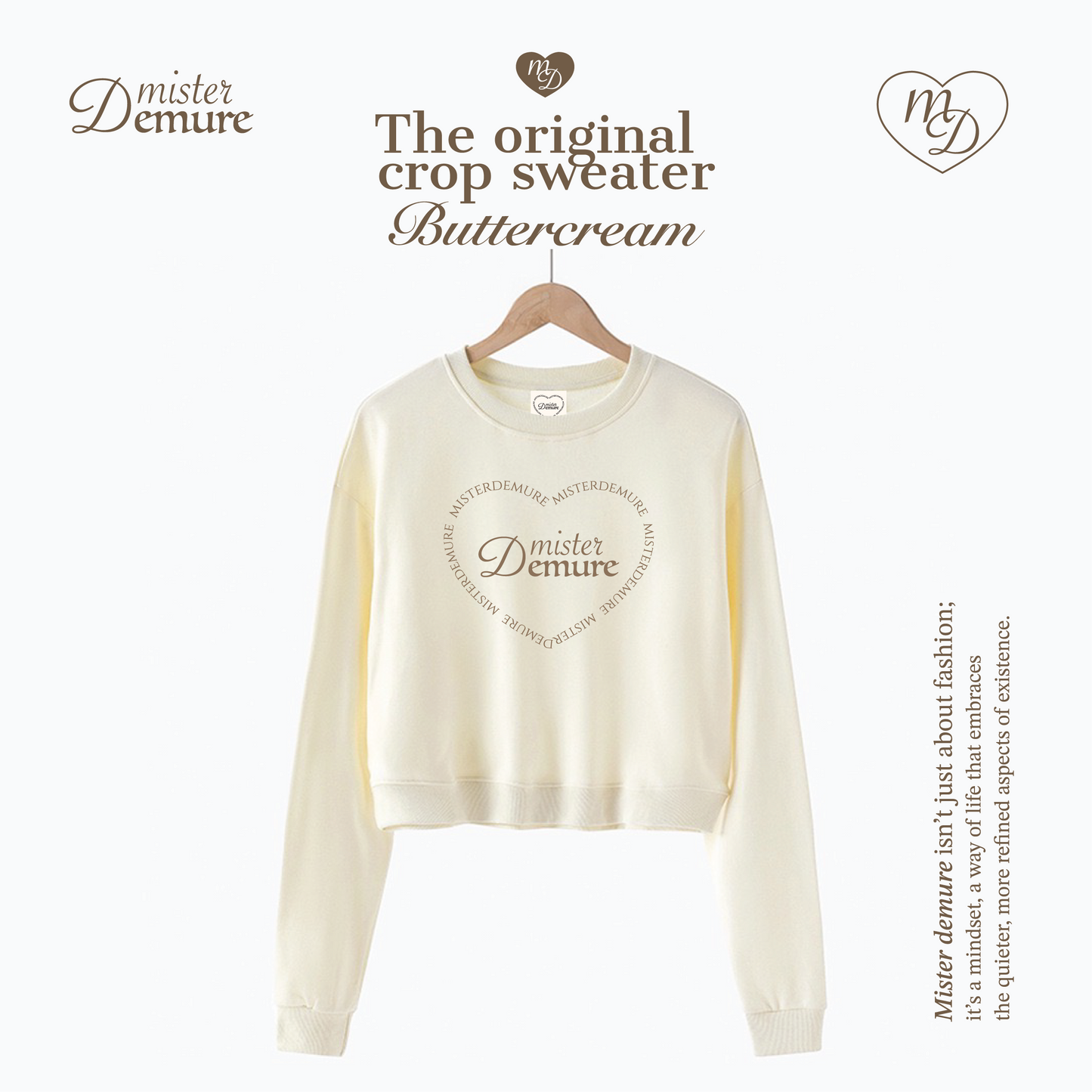 Mister demure’s Buttercream Original Crop Sweater | Winter Collection