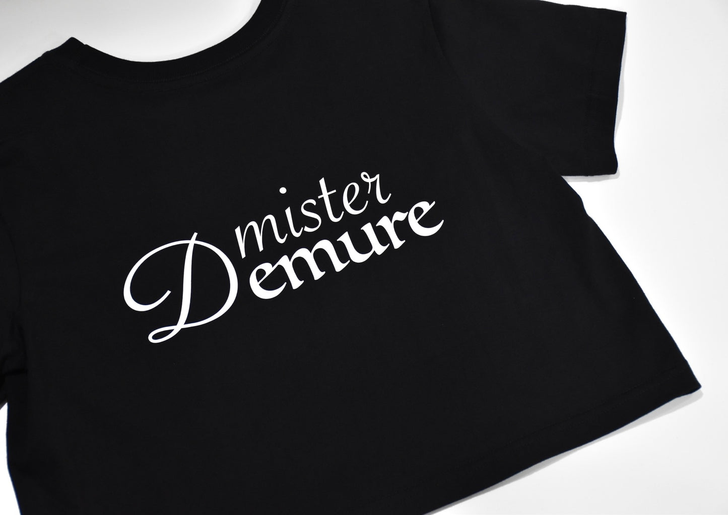 Mister demure’s black classic crop tee