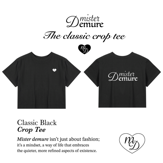 Mister demure’s black classic crop tee