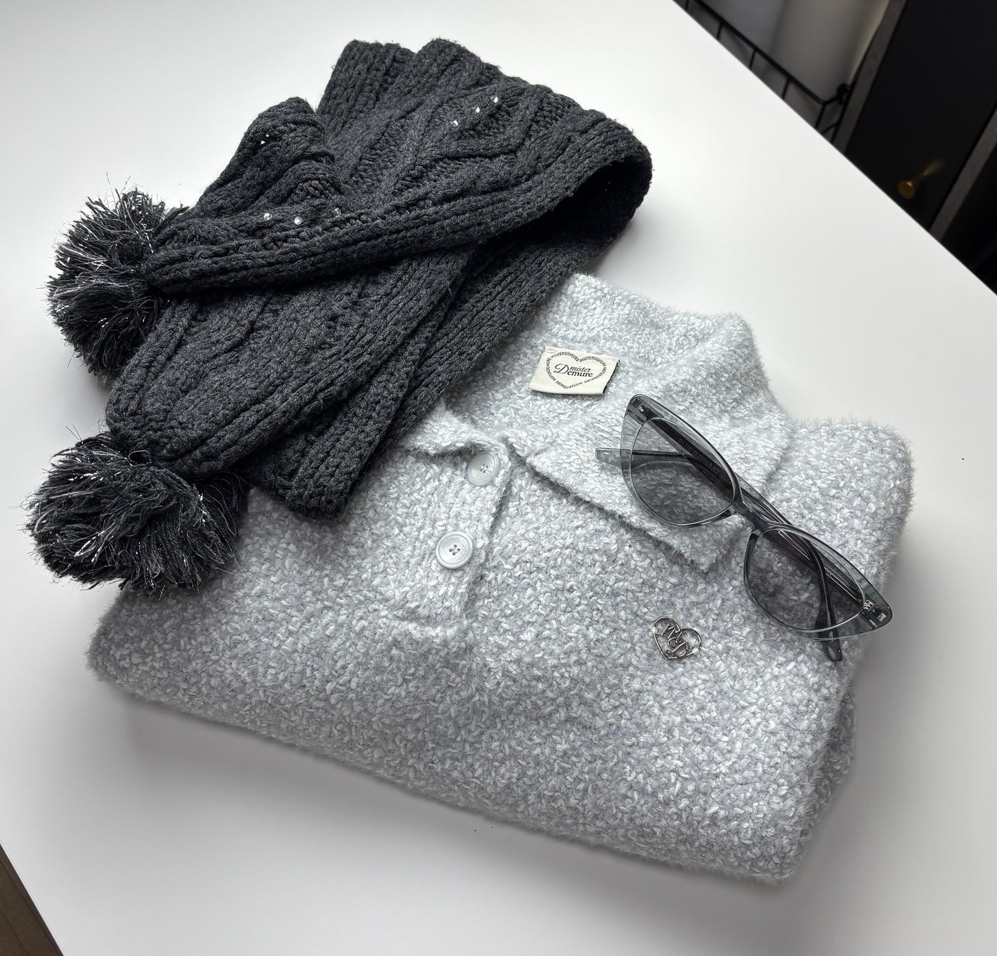 Grey Muse Knit Sweater | Gentle Hearts Collection