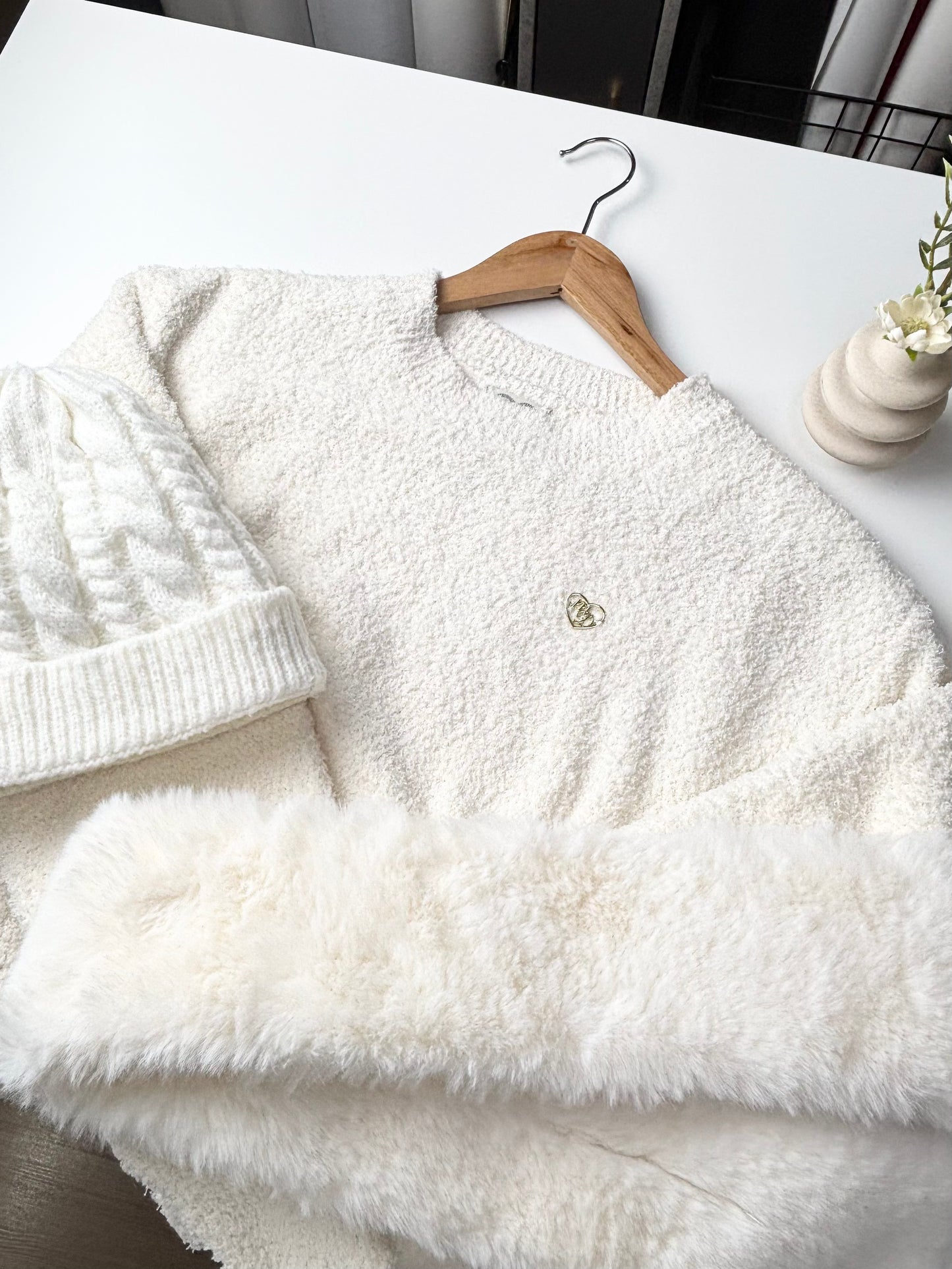 Ivory White Knit Sweater | Gentle Hearts Collection