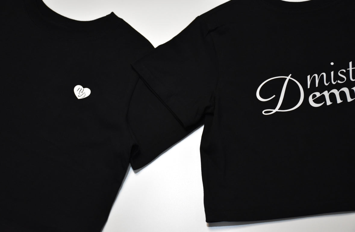 Mister demure’s black classic crop tee