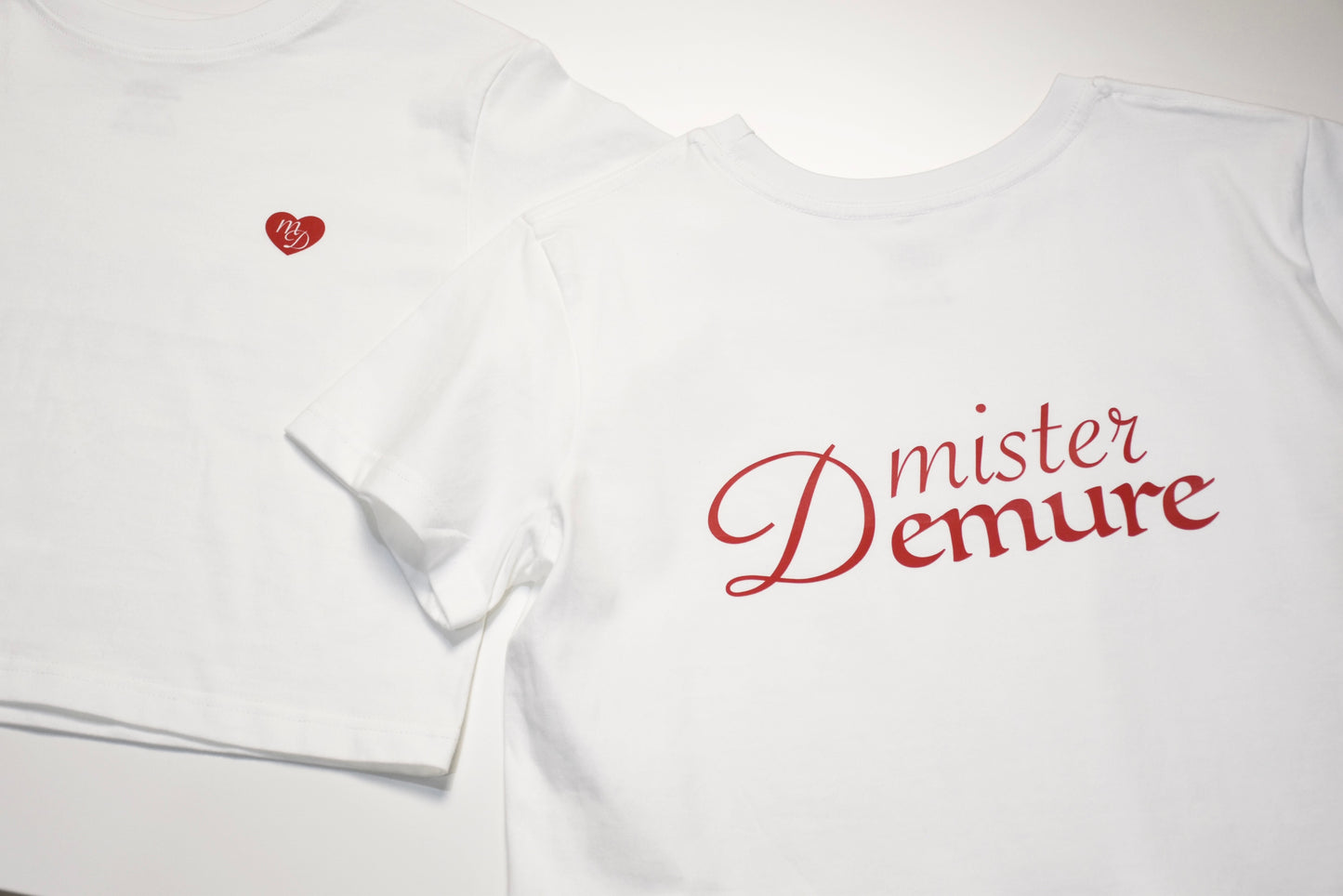 Mister demure’s white classic crop tee