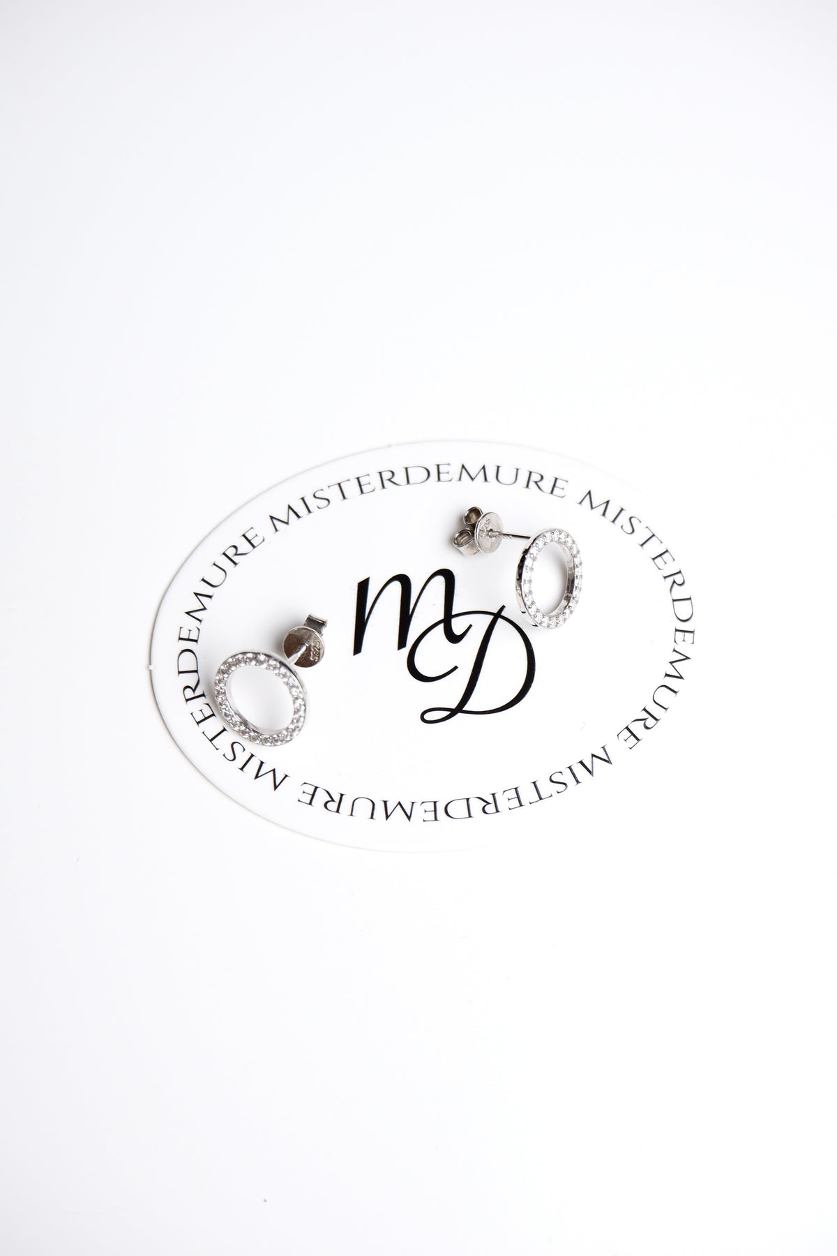 Silver Circle Studs Earrings | The Grace Collection