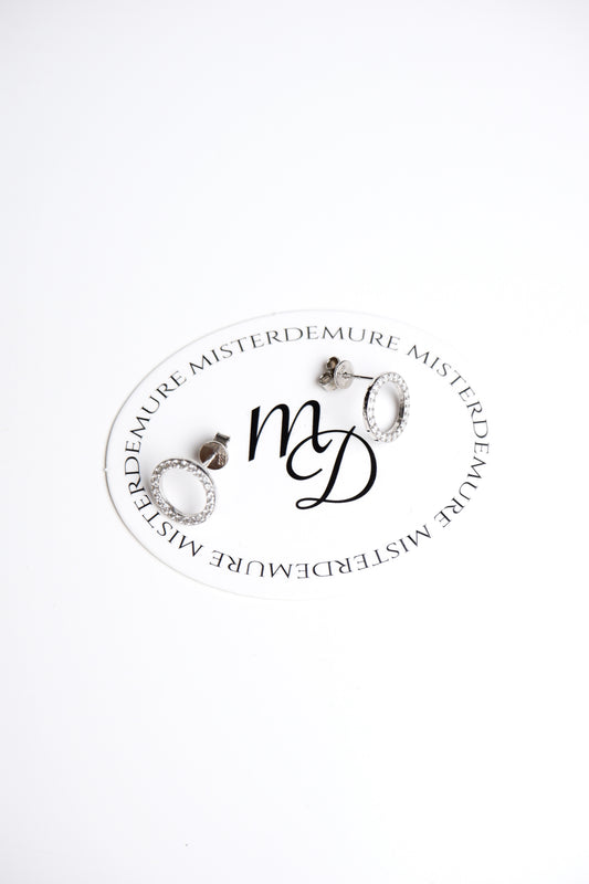 Silver Circle Studs Earrings | The Grace Collection
