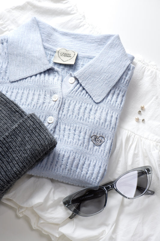 Sky Blue Knit Top | Quiet Moments Collection
